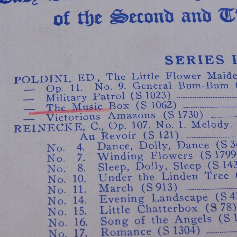 Antique Piano Sheet Music 1906 The Music Box Easy Instructive Second Third Grade - Picture 6 of 6